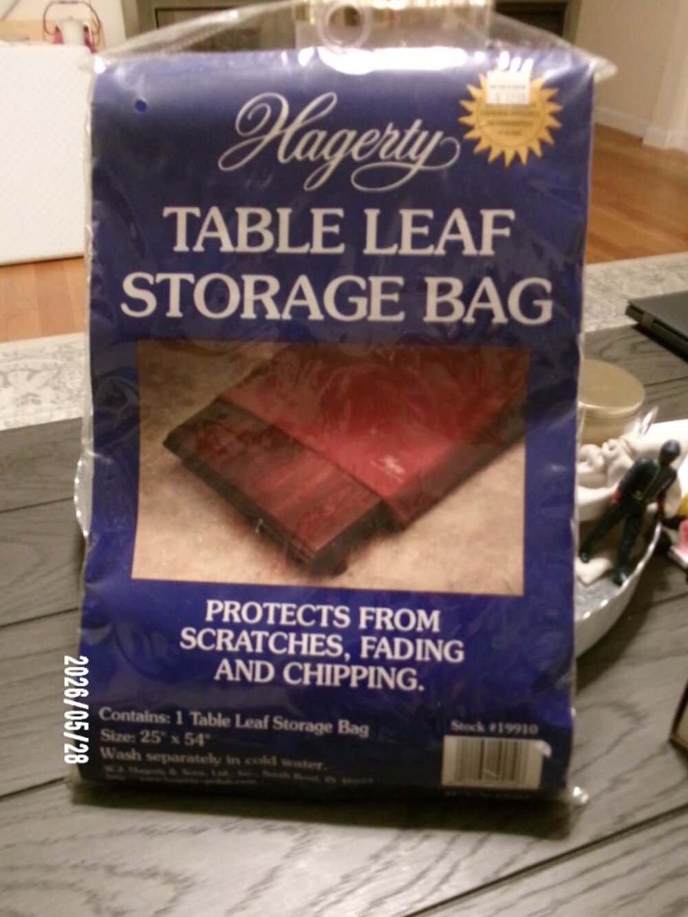 NEW Hagerty TABLE LEAF STORAGE BAG 25" x 54" Protects from Chips & Scratches